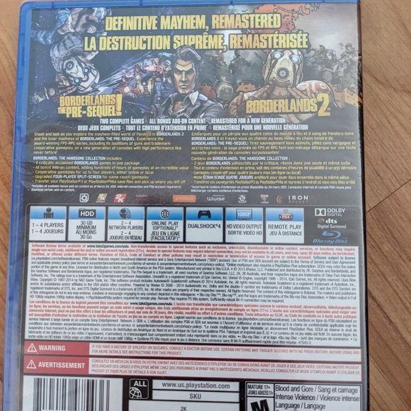 Borderlines the handsome collection PS4. Includes: Borderlines: the pre-sequel - Picture 2 of 2